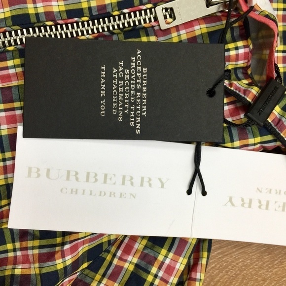 BURBERRY Brenty Check Hooded Jacket  Bright Coral Pink Girl's Size 8Y - Picture 7 of 12